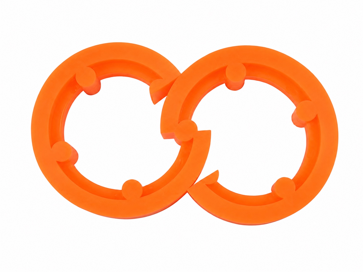 Orange polyurethane lead edge feed wheels with drive pins