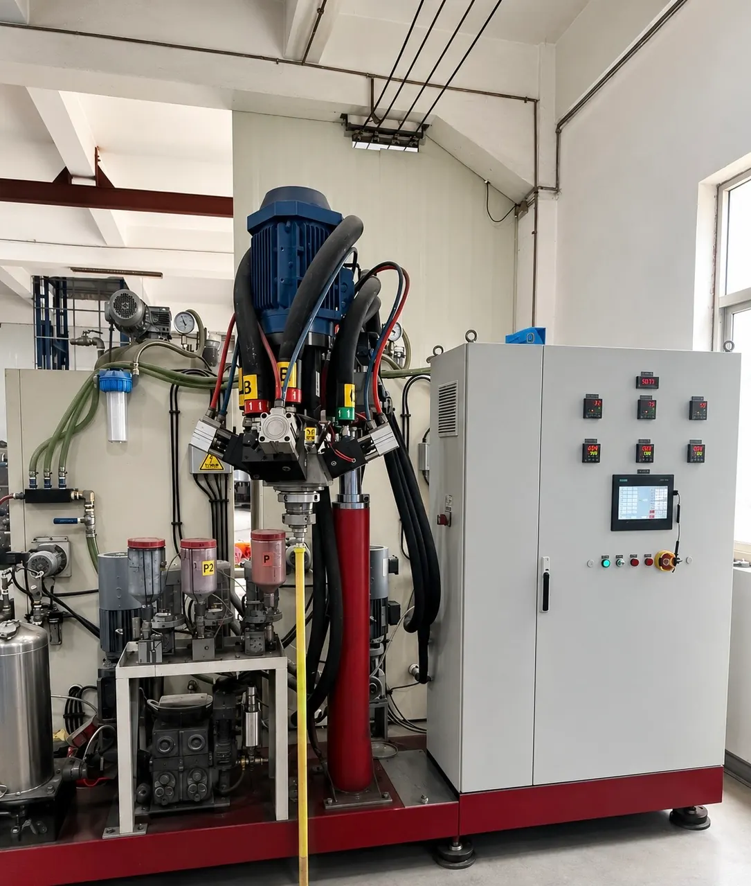 Polyurethane casting equipment in the JUNSHIDA workshop