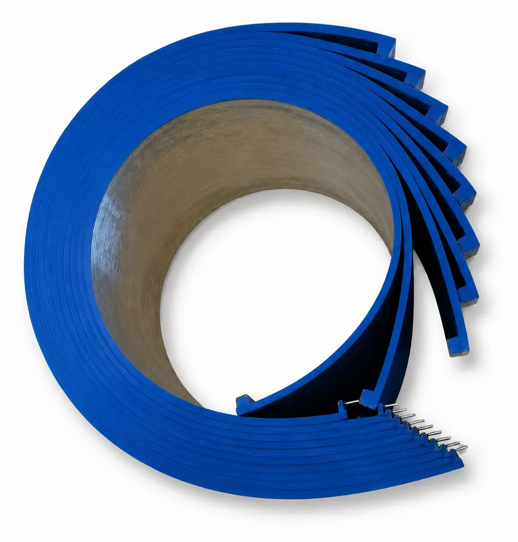 Set of blue TDI-series JUNSHIDA polyurethane anvil covers with connection ends
